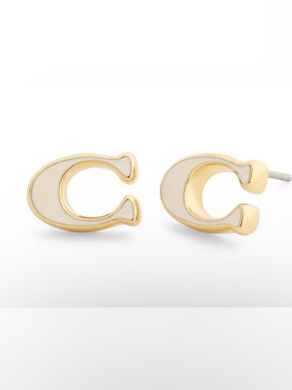 COACH
Black Signature C Enamel Stud Earrings. Color wine